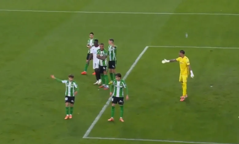 Huge Sevilla vs Real Betis derby suspended as missiles thrown at goalkeeper and referees leaving pitch