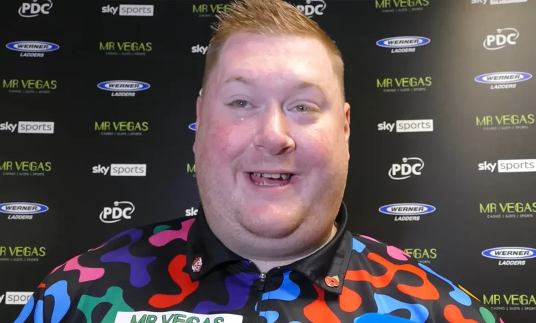 'I still don't think I should be here' - Darts star gives wholesome interview after stunning Gerwyn Price at Grand Slam