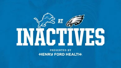 INACTIVES: Lions at Eagles