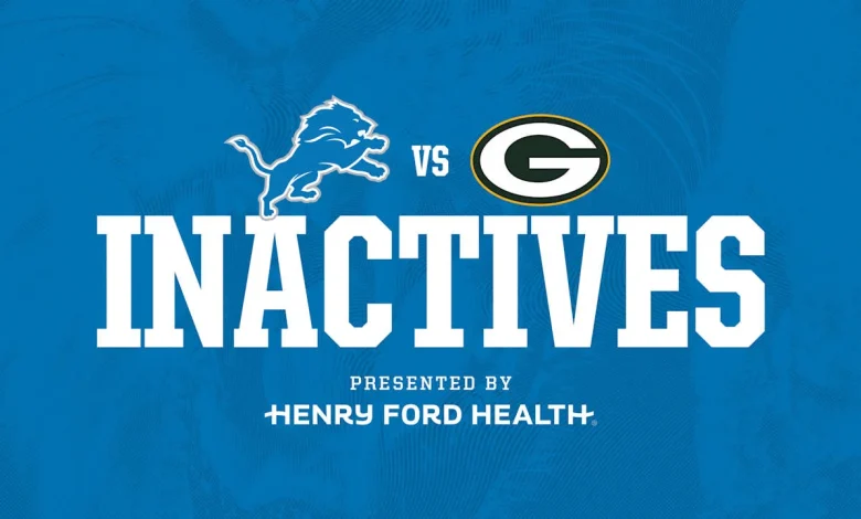 INACTIVES: Lions vs. Packers