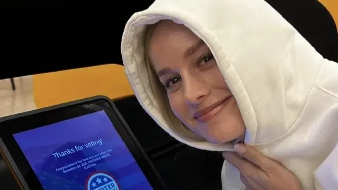 'Ignore the Wig!!' Brie Larson Sparks Avengers: Doomsday Speculation After Hiding Hair in Voting Booth Photo