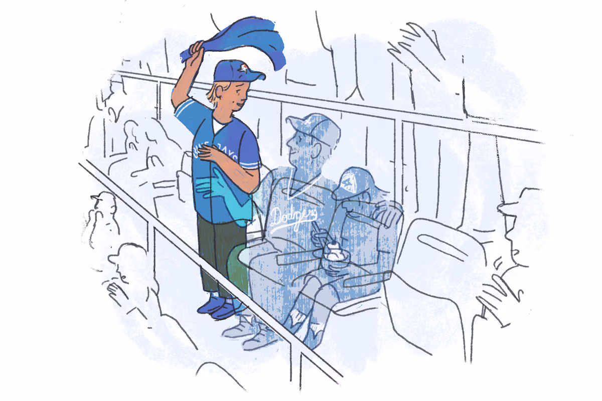 In a baseball stadium, in the sunshine – that was peak Dad