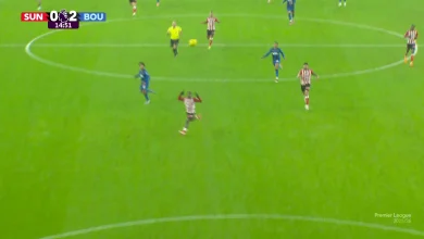 Incredible moment Bournemouth star Tyler Adams lobs Sunderland keeper Robin Roefs from inside centre circle