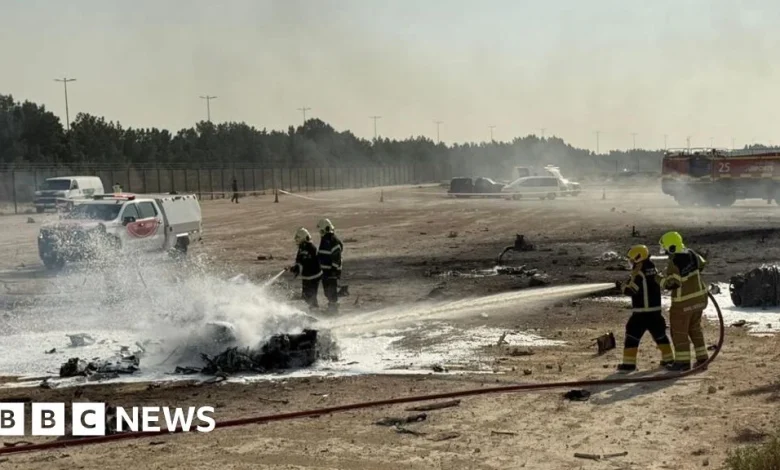 Indian fighter jet crashes at Dubai airshow