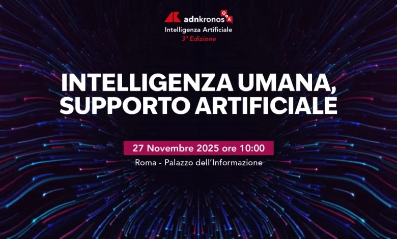 'Intelligenza umana, supporto artificiale', focus il 27/11 a Roma a Palazzo informazione