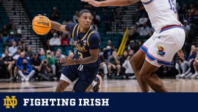 Irish Rally Not Enough in 61-71 Loss to Kansas