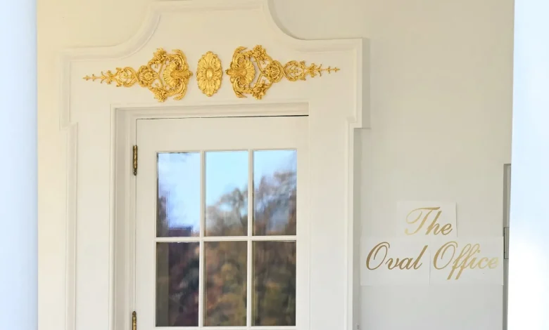 Is disappearance of Trump’s fancy ‘Oval Office’ lettering a sign of the times?