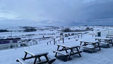 'It's a lovely sight for a photo, but not one we want to see for racing' - heavy snow forces Hexham to cancel Wednesday card
