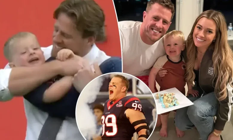 J.J. Watt plays football with 3-year-old son on same field he dominated with Texans: ‘Just unbelievable’