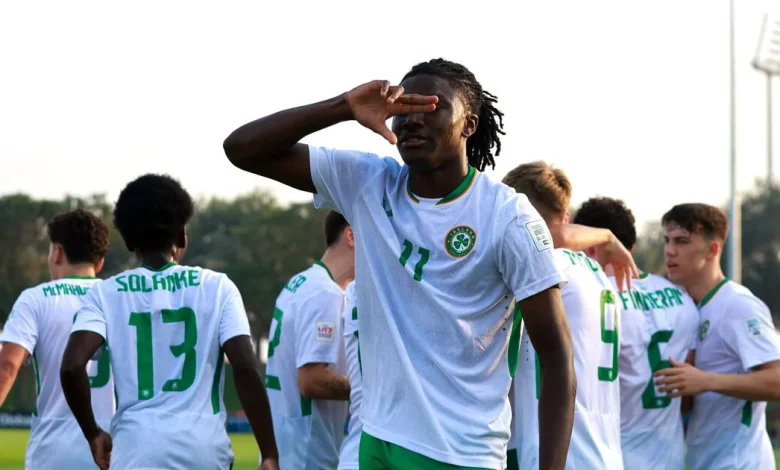 Jaden Umeh opens the scoring for Ireland U17's in their World Cup win over Panama