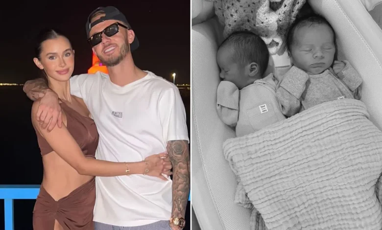 James Maddison and glamorous Wag Kennedy Alexa welcome twins as Spurs star jokes 'five a side team complete'