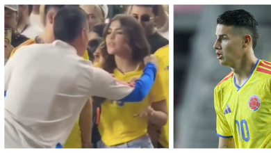 James Rodríguez causa euforia en las redes sociales: fue captado con su novia en romántico encuentro, en partido de Colombia con Nueva Zelanda; video