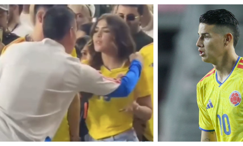 James Rodríguez causa euforia en las redes sociales: fue captado con su novia en romántico encuentro, en partido de Colombia con Nueva Zelanda; video