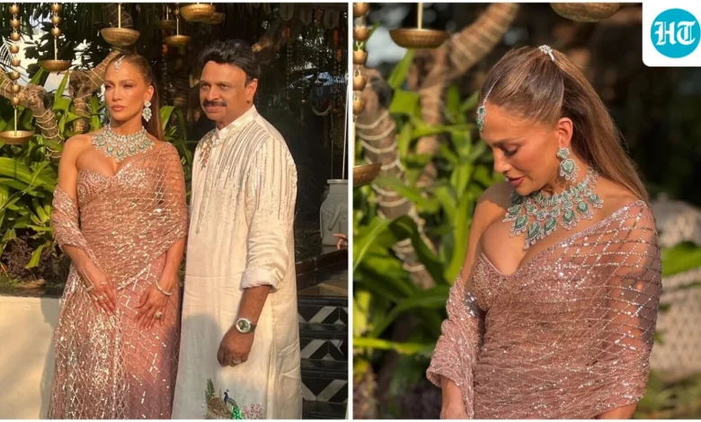 Jennifer Lopez glitters in dazzling Manish Malhotra saree at Netra Mantena's wedding in Udaipur | Hindustan Times
