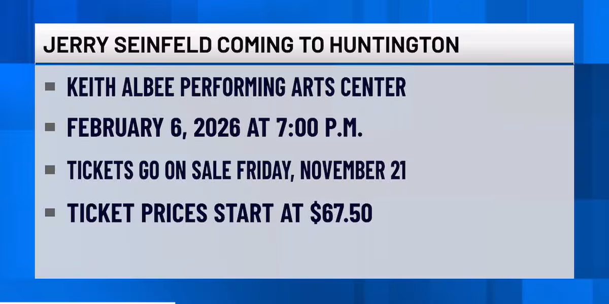 Jerry Seinfeld coming to Huntington in 2026
