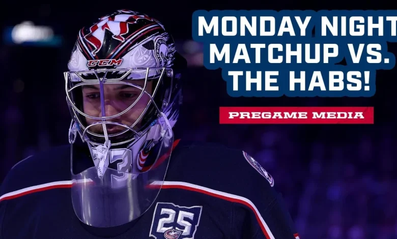 Jet Greaves Set to Start 5th Consecutive Game in Net 💥 Blue Jackets vs. Canadiens | Pregame Media
