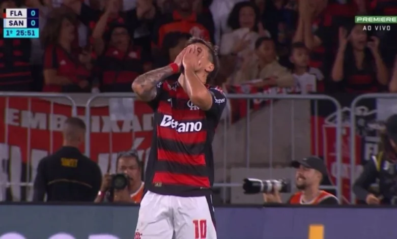 Jogadaça de Bruno Henrique em jogada individual, mas Arrascaeta erra chute no Flamengo x Santos pelo Brasi ...