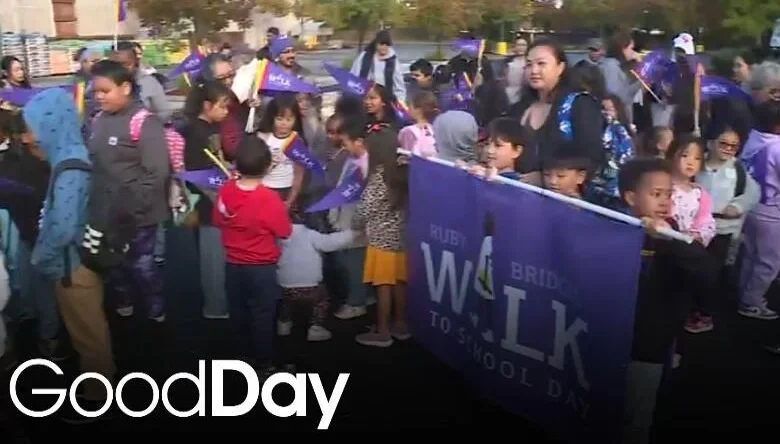 John Sloat Elementary School Students joining 'Ruby Bridges Walk to School Day'