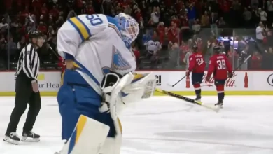 Jordan Binnington Tried To Steal Alex Ovechkin's 900-Goal Puck And Hide It In His Pants