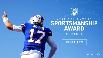 Josh Allen earns second consecutive nomination for NFL's Art Rooney Sportsmanship Award