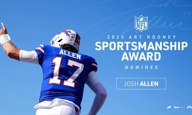 Josh Allen earns second consecutive nomination for NFL's Art Rooney Sportsmanship Award