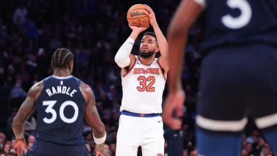 KAT 'still stunned' by trade as Knicks rout Wolves