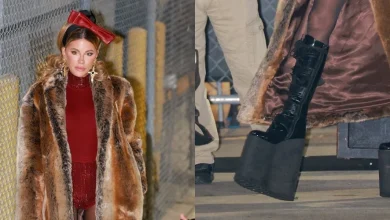 Kate Beckinsale Wears Sky-High Boots & Big Red Bow for ‘Kimmel’ Appearance