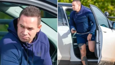 Katie Prices ex Kieran Hayler looks downcast at court appearance