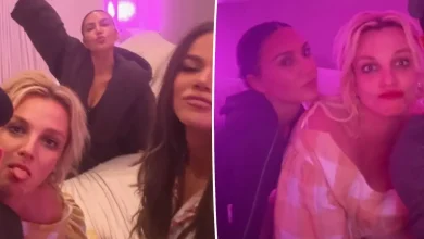 Kim Kardashian and Britney Spears cozy up in bed during fun-filled sleepover with Khloé
