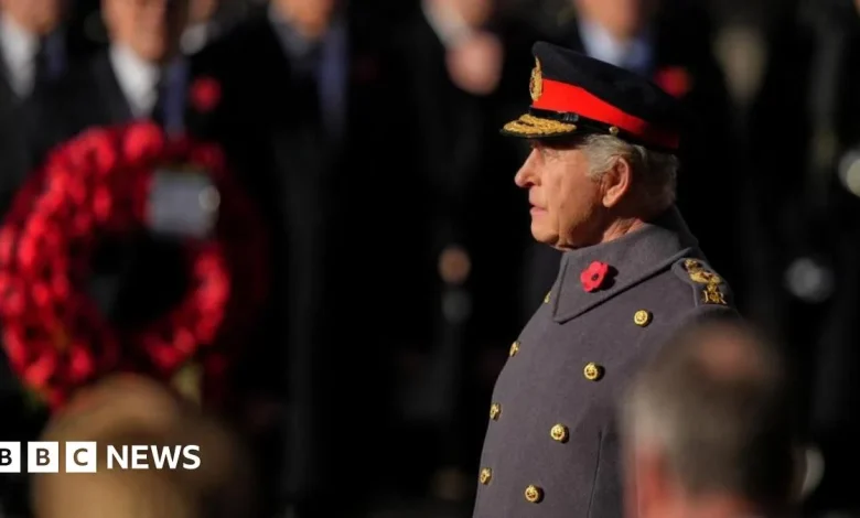 King leads two-minute silence at Cenotaph