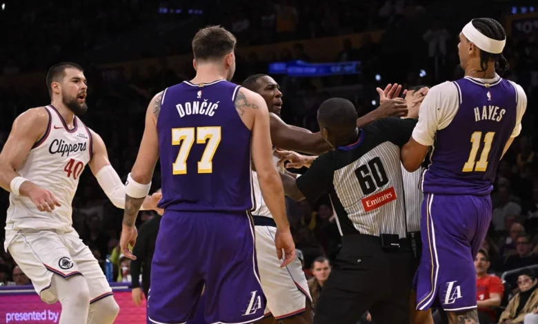 Lakers-Clippers gets testy, with Kris Dunn ejected after pushing Luka Dončić