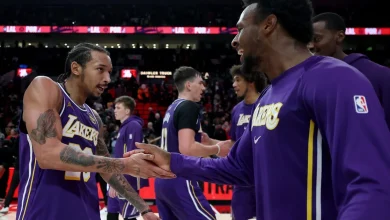 Lakers overcome the absence of Doncic and Reaves for a 123-115 win over the Blazers