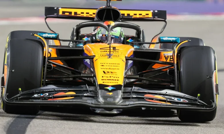 Las Vegas GP: Lando Norris fastest for McLaren but second practice curtailed by manhole cover check