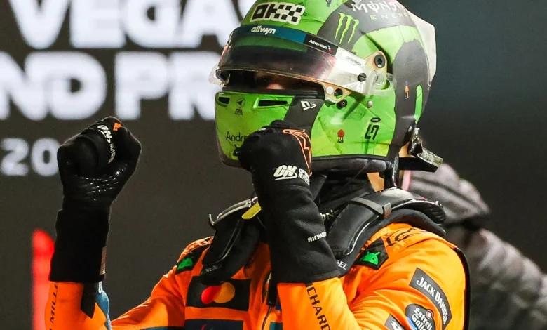 Las Vegas GP Qualifying: Lando Norris claims stunning wet-weather pole from Max Verstappen as Lewis Hamilton qualifies last