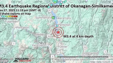 Light mag. 3.4 earthquake - Regional District of Okanagan-Similkameen, 55 km south of Kelowna, Regional District of Central Okanagan, British Columbia, Canada, on Thursday, Nov 27, 2025, at 11:19 pm (GMT -8)