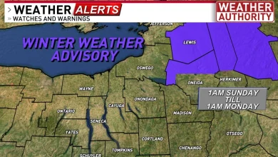 Lingering flurries before wind and mixed precipitation arrives Sunday