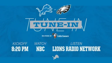 Lions at Eagles: How to watch, listen and follow