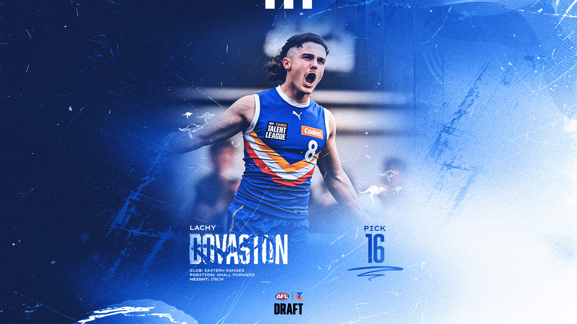 Livewire forward Lachy Dovaston joins the Roos with pick No.16