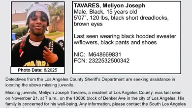 Los Angeles County Sheriff’s Department South Los Angeles Station is asking for the public’s help locating Missing Juvenile, Meliyon Joseph Tavares. He was last seen on November 21, 2025, at approximately 7:00 a.m. on the 10800 block of Denker Avenue,