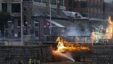 Luas red line services to resume at end of month following fire on George’s Dock Bridge