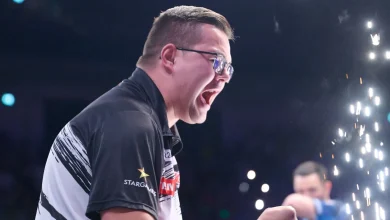 Luke Humphries suffers first-round exit as Luke Littler storms through opening test at Players Championship Finals