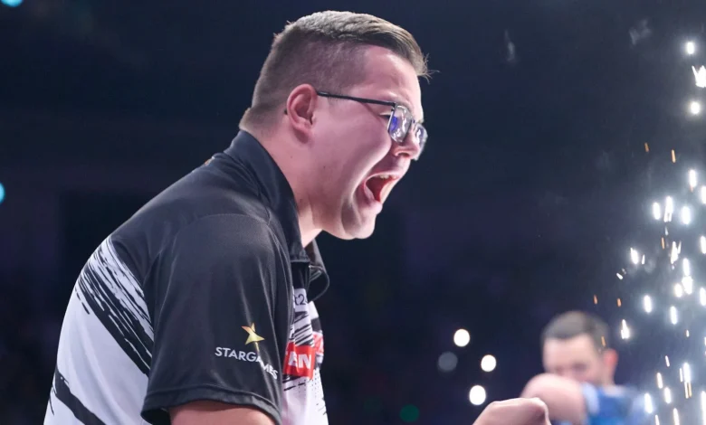 Luke Humphries suffers first-round exit as Luke Littler storms through opening test at Players Championship Finals