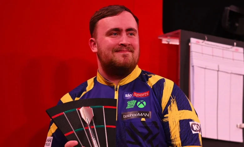 Luke Littler clinches Players Championship Finals title with victory over Nathan Aspinall in Minehead final