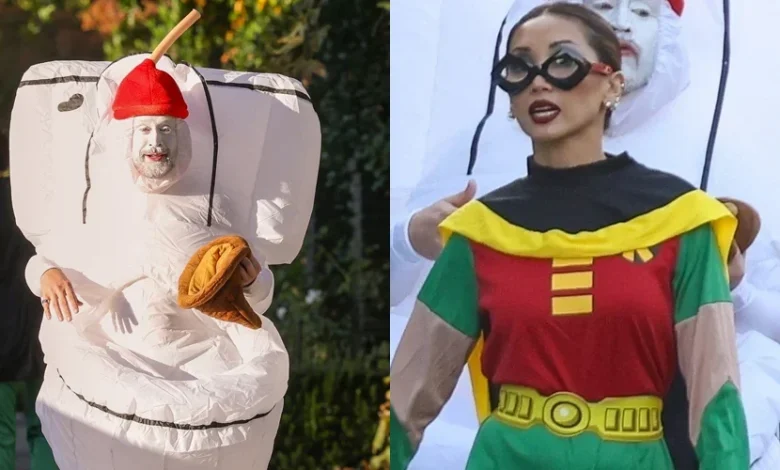 Macaulay Culkin Dresses As a Giant Toilet & Wife Brenda Song Goes as Robin for Halloween 2025