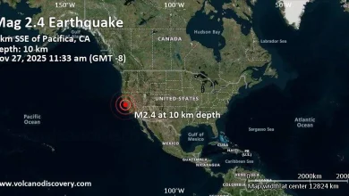 Mag. 2.4 quake - 2 km SSE of Pacifica, CA, on Thursday, Nov 27, 2025, at 11:33 am (GMT -8) - 4 hours ago