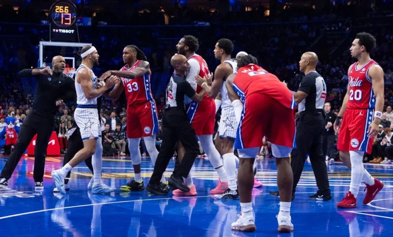 Magic's Suggs ejected after heated altercation with 76ers' Drummond