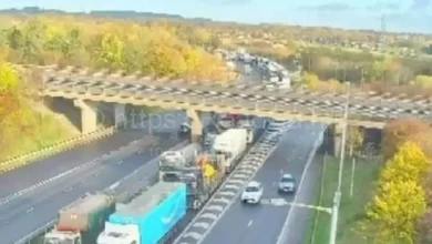 Major UK motorway closed in one direction after four-car crash