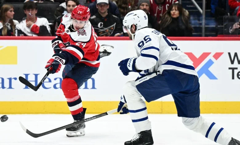 Maple Leafs blow two-goal lead in loss to Capitals