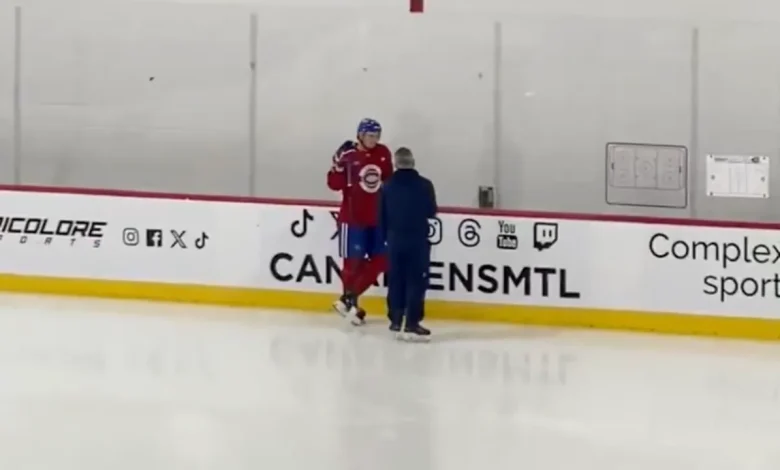 Martin St-Louis sends a clear message to Zachary Bolduc during Brossard practice