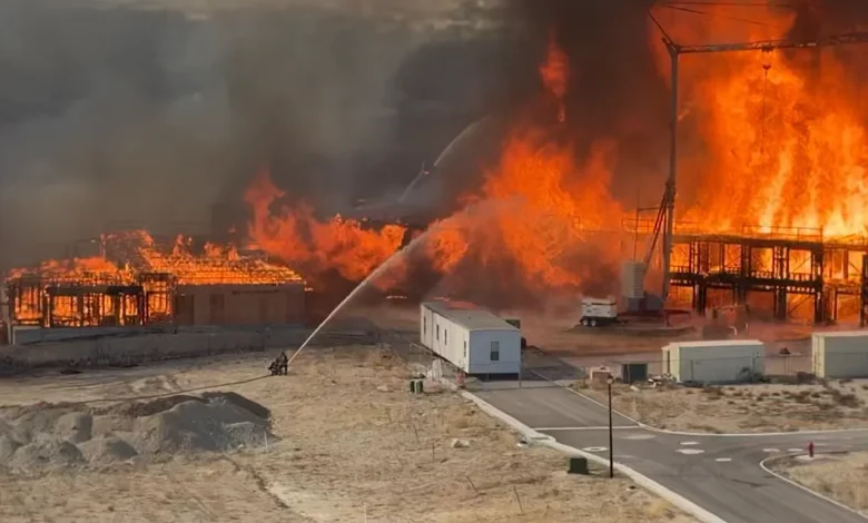 Massive fire engulfs apartment under construction near Point of the Mountain in Lehi
